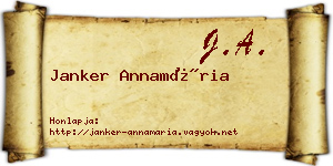 Janker Annamária névjegykártya